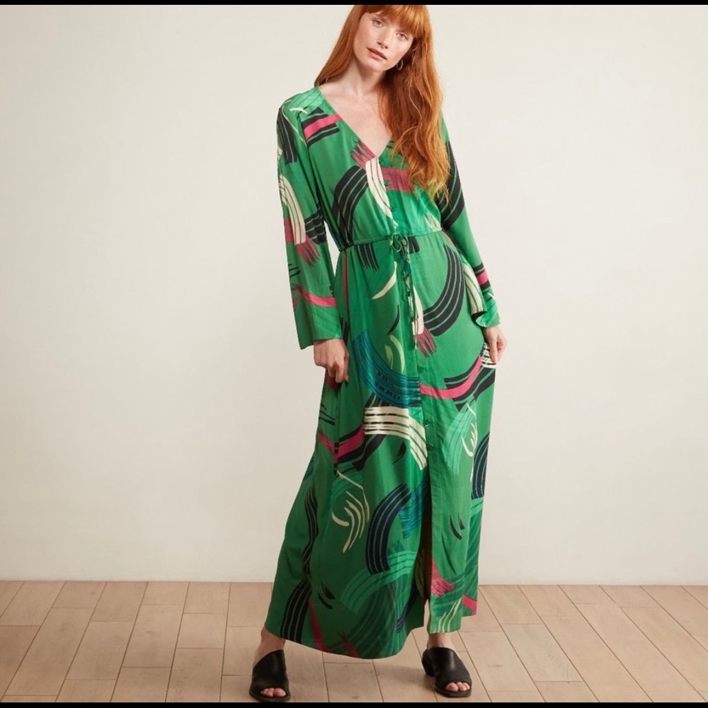 The Odells Paloma Paint-Swiped Maxi Kimono Dress